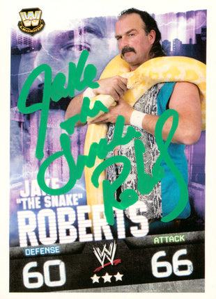 Jake Roberts signed WWE Slam Attax Trading Card