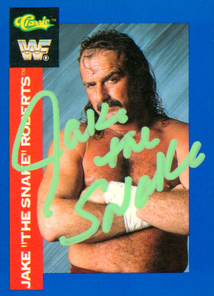 Jake Roberts signed 1991 WWF Classics Trading Card