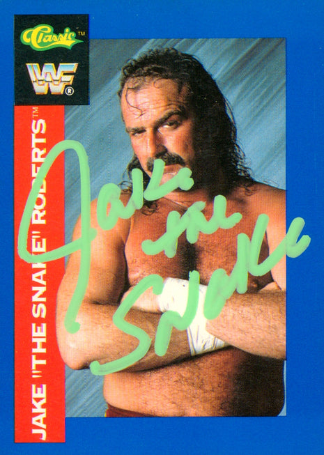 Jake Roberts signed 1991 WWF Classics Trading Card