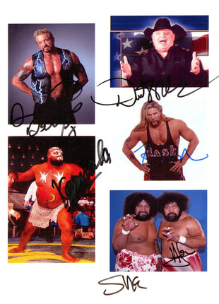 Dusty Rhodes, Kevin Nash, Diamond Dallas Page, Kamala, AFA & SIKA multi-signed 8x10 Photo