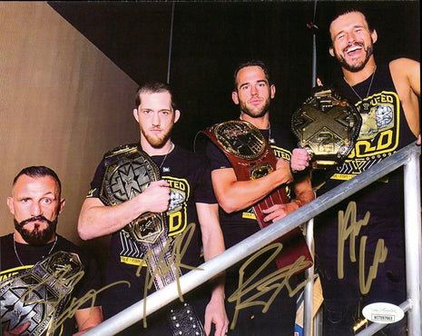 Adam Cole, Bobby Fish, Kyle O'Reilly & Roderick Strong quad signed 8x10 Photo (w/ JSA)