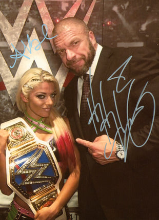 Triple H & Alexa Bliss dual signed 8x10 Photo