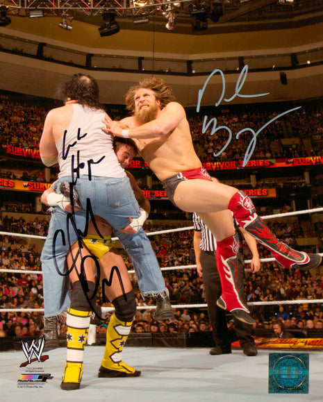 CM Punk,  Luke Harper & Daniel Bryan triple signed 8x10 Photo