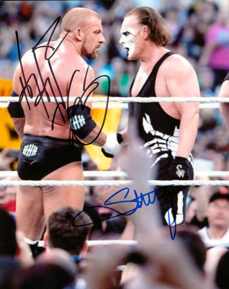 Triple H & Sting dual signed 8x10 Photo