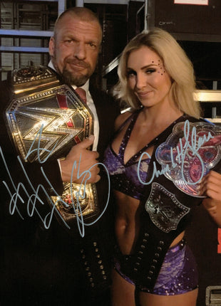 Triple H & Charlotte Flair dual signed 8x10 Photo