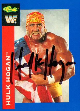 Hulk Hogan signed 1991 Classics WWF Trading Card