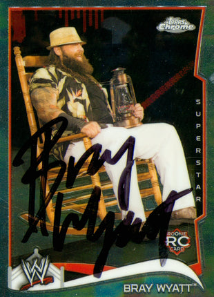 Bray Wyatt signed 2014 Topps Chrome WWE Trading Card RC