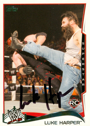 Luke Harper signed 2014 Topps WWE Trading Card RC