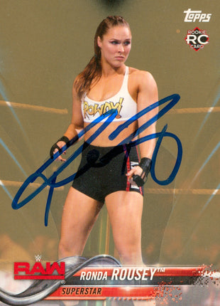 Ronda Rousey  signed 2018 Topps WWE Trading Card RC