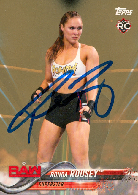 Ronda Rousey  signed 2018 Topps WWE Trading Card RC