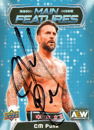 CM Punk signed 2022 AEW Trading Card