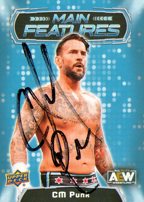 CM Punk signed 2022 AEW Trading Card