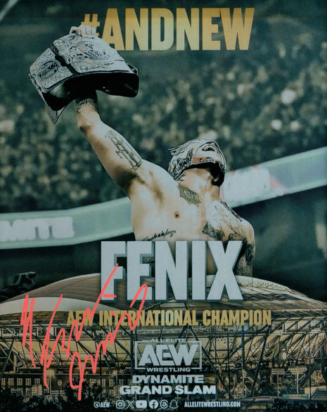 Rey Fenix signed Metallic 8x10 Photo