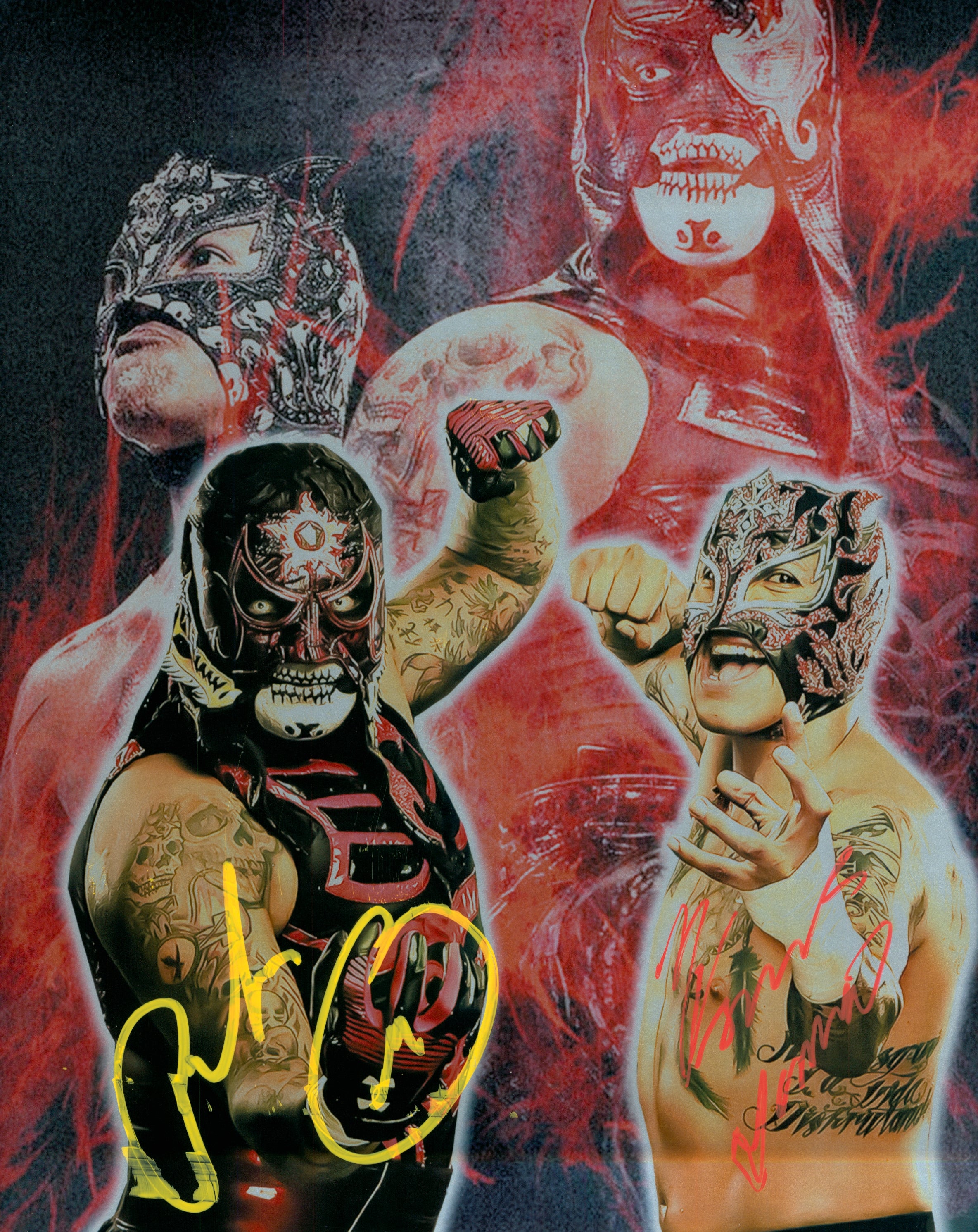 Metallic Dual Rey Penta Zero Miedo & Rey Fenix dual signed Metallic 8x10 Photo โ Signed ...