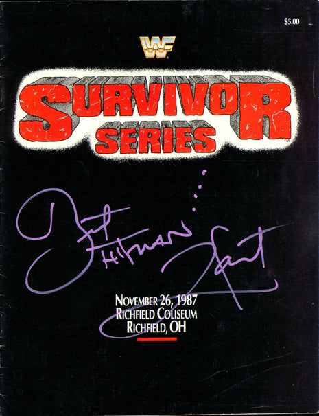 Bret Hart signed WWF 1987 Survivors Series Program