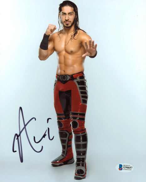 Mustafa Ali signed 8x10 Photo (w/ Beckett)