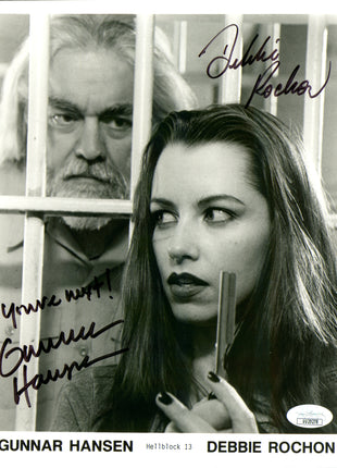 Gunnar Hansen & Debbie Rochon (Hellblock 13) dual signed 8x10 Photo (w/ JSA)