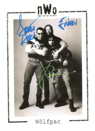 Kevin Nash, Scott Hall & X-Pac triple signed 8x10 Photo