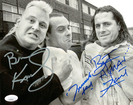 Brian Knobbs, Dynamite Kid & Bret Hart triple signed 8x10 Photo (w/ JSA)