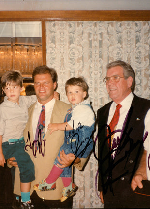 Jacques Rougeau Sr, Jacques Rougeau Jr, Jack Tunney & Cedric Rougeau quad signed 8x10 Photo (w/ Beckett)