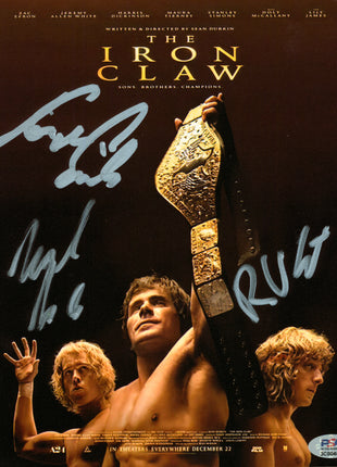 Kevin Von Erich, Marshall Von Erich & Ross Von Erich triple signed 8x10 Photo (w/ PSA)