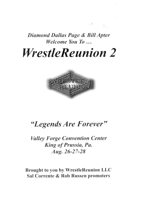 Multi-signed Wrestle Reunion 2 Event Program