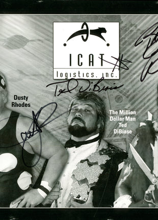 Dusty Rhodes, Ted DiBiase & Brutus Beefcake triple signed 8x10 Photo