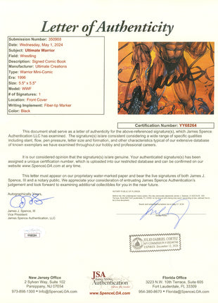 Ultimate Warrior signed Comic Book (w/ JSA)