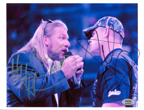 Triple H & John Cena dual signed 8x10 Photo (w/ PSA)
