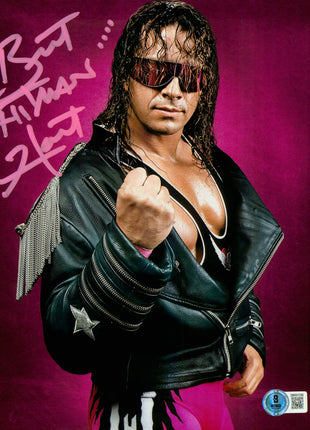 Bret Hart signed Metallic 8x10 Photo (w/ Beckett)