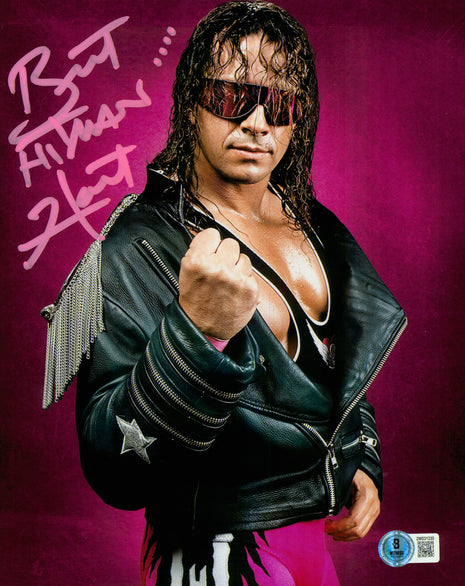 Bret Hart signed Metallic 8x10 Photo (w/ Beckett)