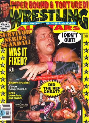 Bret Hart signed Wrestling Allstars Magazine March 1998 (w/ Beckett)