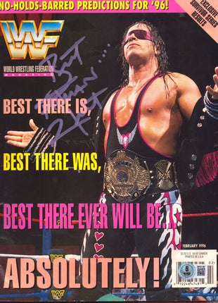 Bret Hart signed WWF Magazine February 1996 (w/ Beckett)