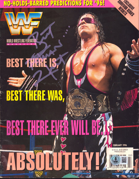 Bret Hart signed WWF Magazine February 1996 (w/ Beckett)