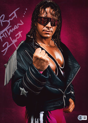 Bret Hart signed Metallic 11x14 Photo (w/ Beckett)