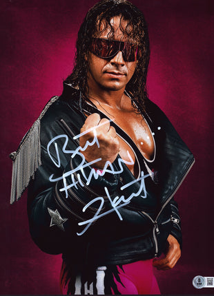 Bret Hart signed Metallic 11x14 Photo (w/ Beckett)