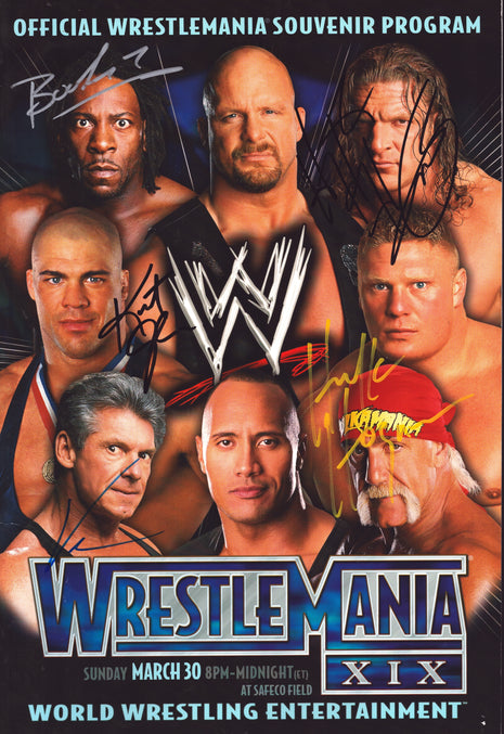 Multi-signed WWE Wrestlemania 19 Event Program