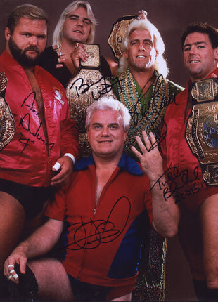 4 Horseman - Ric Flair, Barry Windham, Tully Blanchard, Arn Anderson & JJ Dillon multi signed 11x14 Photo