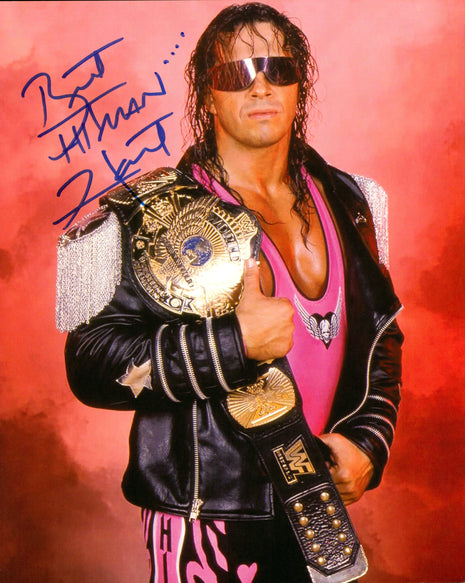 Fotografía firmada de 8x10 por Bret Hart
