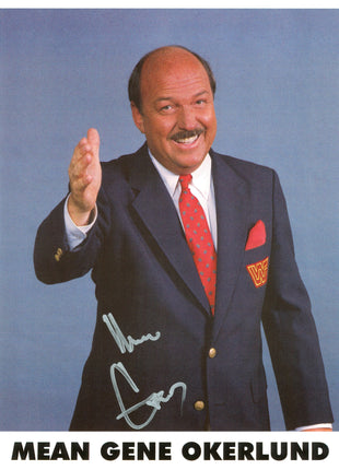 Mean Gene Okerlund signed 8x10 Photo