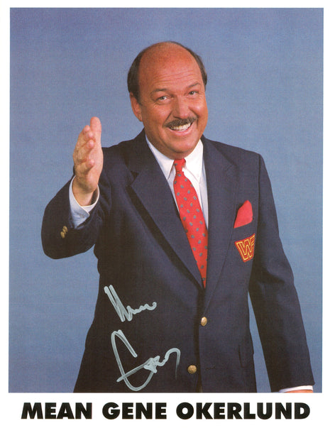 Mean Gene Okerlund signed 8x10 Photo