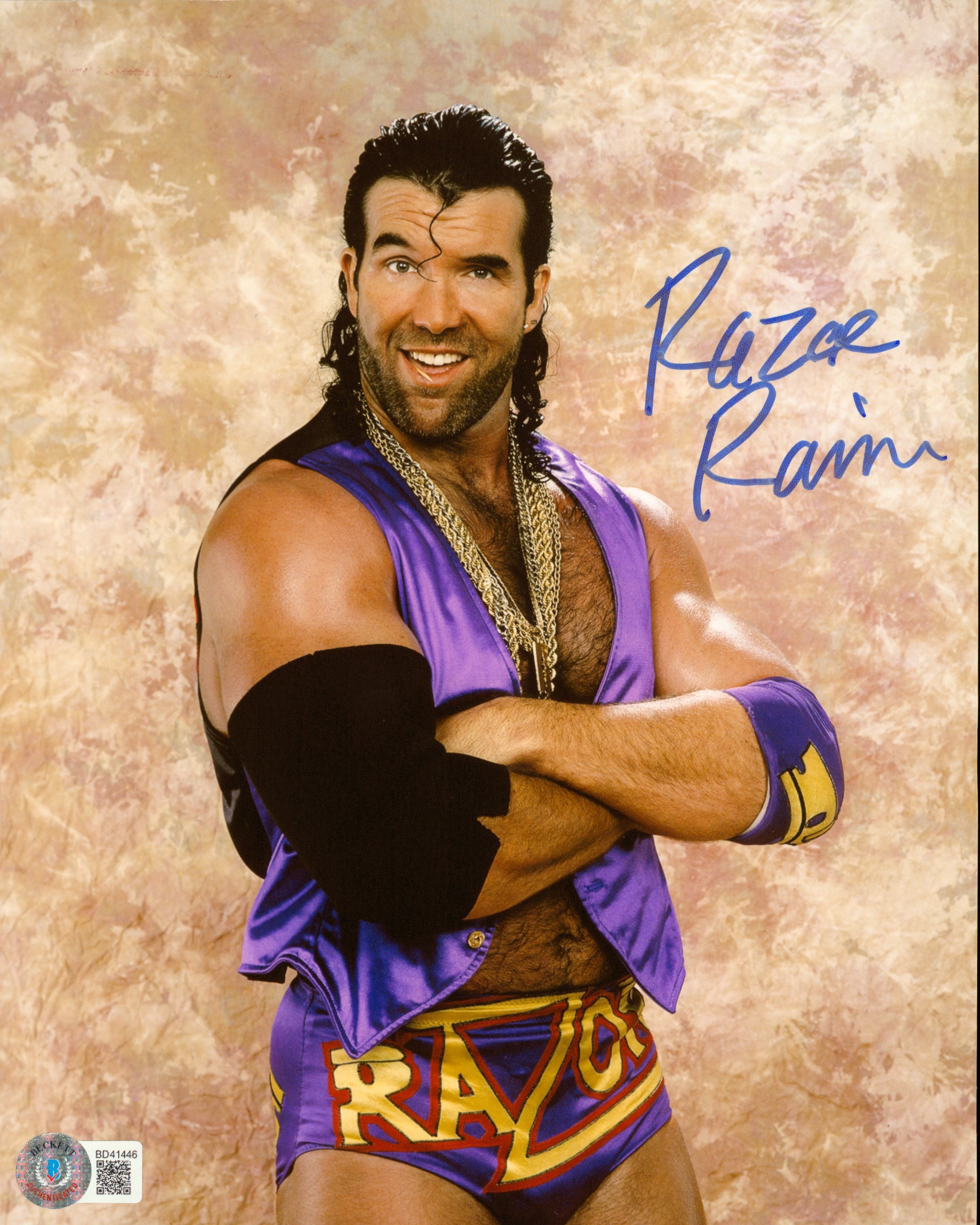 Razor Ramon Snes Razor Ramon signed 8x10 Photo (w/ Beckett) – Signed By Superstars
