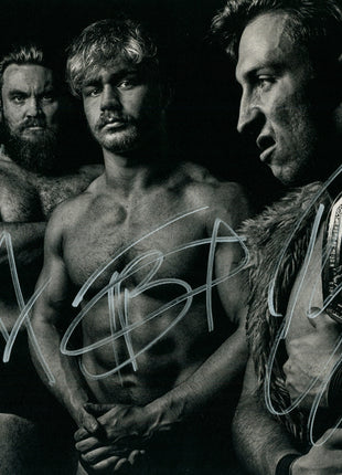 Tyler Bate, Pete Dunn & Trent Seven triple signed 8x10 Photo