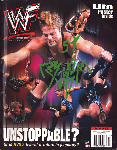 Rob Van Dam signed WWF Magazine December 2001