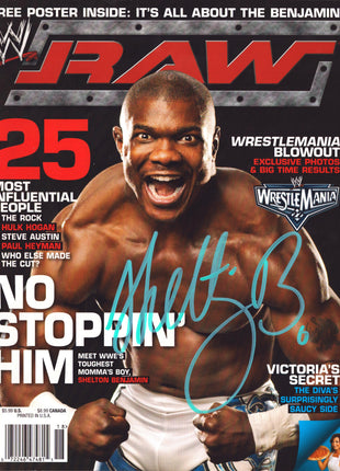 Shelton Benjamin signed WWE Raw Magazine May 2006
