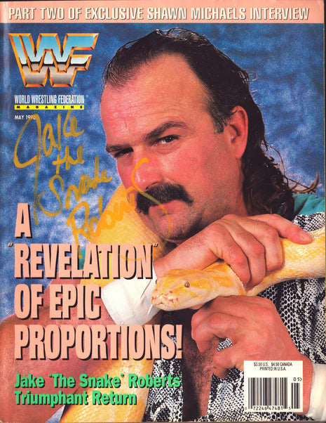 Jake Roberts signed WWF Magazine May 1996