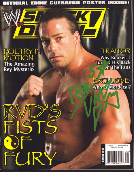 Rob Van Dam signed WWE Smackdown Magazine August 2004