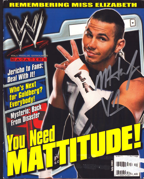 Matt Hardy signed WWE Magazine July 2003