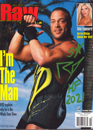 Rob Van Dam signed WWF Raw Magazine October 2001