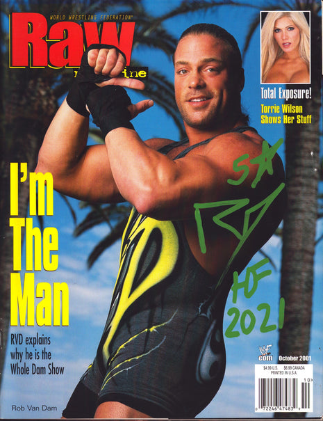 Rob Van Dam signed WWF Raw Magazine October 2001